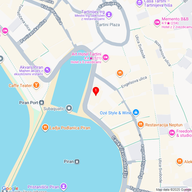 Zemljevid Palača Gabrieli