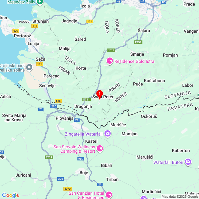 Zemljevid Tonina hiša